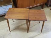 Vintažinių mid century tikmedžio staliukų trio - nuotraukos Nr. 14