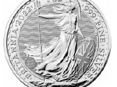 1 oz sidabrinė moneta Britannia, D. Britanija 2021
