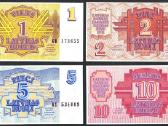 Latvija 1, 2, 5, 10 rublių 1992