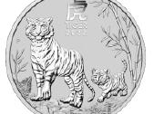 1 oz sidabrinė moneta Tigro Metai, Australija 2022