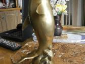 Žalvarinė delfino skulptūra 23cm ,tuščiavidurė - nuotraukos Nr. 3