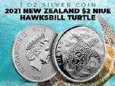 Niue 2021 1oz Ag999 moneta su vėžliu