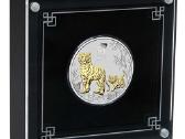 Sidabrinės paauksuotos Tigro (Tiger) 2022m monetos - nuotraukos Nr. 6