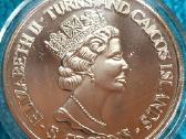 Moneta Turks and Caicos i. 1993m. 5 kronos, cu-ni - nuotraukos Nr. 2