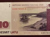 10 Latų 1992 m Unc Ab Serija Latvija