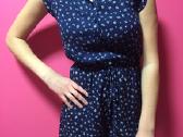 Naujas mėlynas su gėlytėmis kombinezonas (playsuit