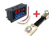 Dc Ampermetras ir voltmetras (100a, 100v) +šuntas