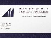 Vizitinė kortelė M-1 radijo stotis 1990 m.