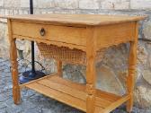 Vintažinis mid century kėnio masyvo staliukas - nuotraukos Nr. 3