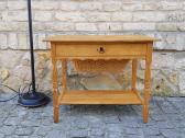Vintažinis mid century kėnio masyvo staliukas - nuotraukos Nr. 12