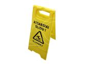 Pastatomas įspėjamasis ženklas „Atsargiai slidu“ - nuotraukos Nr. 7