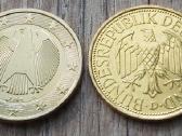 1 € ir 1 marke . Vokietija , auksines spalvos - nuotraukos Nr. 3