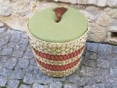 Vintažinis mid century pintas pufas-daiktadėžė