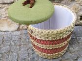 Vintažinis mid century pintas pufas-daiktadėžė - nuotraukos Nr. 16
