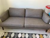 Triviete sofa su foteliu ir pufu