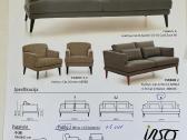 Triviete sofa su foteliu ir pufu - nuotraukos Nr. 4