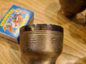 Vintažinis rinkinys metalinių taurelių su padėklu - nuotraukos Nr. 10