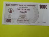 Zimbabvė 1000 Dolerių 2006m. Unc