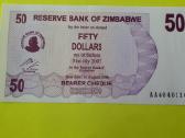 Zimbabvė 50 Dolerių 2006m. Unc
