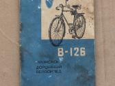 Vyriško dviračio B-126 eksploatacijos knygelė 1960