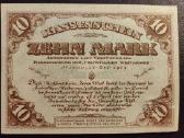 Zehn Mark Mitau 1919 m. aunc Latvija