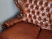 Stilinga sofa. Riešutmedis ir natūrali oda. - nuotraukos Nr. 3