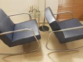 Vintažiniai mid century Bauhaus odiniai foteliai - nuotraukos Nr. 5