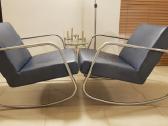 Vintažiniai mid century Bauhaus odiniai foteliai