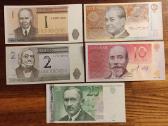5 vnt skirtingi banknotai Estija visi Unc