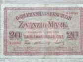1918 Vokietija Ost Lietuva Lenkija 20 Mark