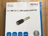 Adapteris Deltaco 6.3mm female - 3.5mm male, juoda