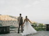 Vestuvinė ilga suknelė su gilia iškirpte M/l - nuotraukos Nr. 5