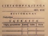Restorano sąskaitos bloknotas 1970m.
