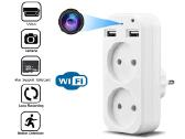 Rozetes šakotuvas su slapta kamera ir WiFi 4k