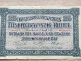 1916 metų 25 Ost rubliai Lietuva Lenkija Vokietija