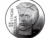 50 litų moneta Vincas Kudirka 1858–1899 m.
