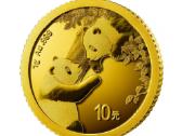 1 g auksinė moneta Panda, Kinija 2023