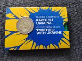 2 € moneta ,Kartu su Ukraina" bankinėje kortelėje