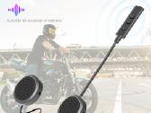 Šalme integruojamos belaidės ausinės motociklui