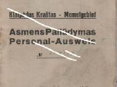 Memel Personal-ausweiss, Klaipeda Pasas 1924 - nuotraukos Nr. 2