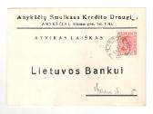 Anykščių smulkaus kredito draug. atvirlaiškis 1937