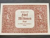 5 000 000 mark 1923 Vokietija Aachen Unc - nuotraukos Nr. 3