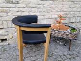 Vintažinis mid century ąžuolinis-odinis fotelis - nuotraukos Nr. 2