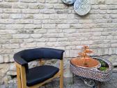 Vintažinis mid century ąžuolinis-odinis fotelis - nuotraukos Nr. 5