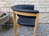 Vintažinis mid century ąžuolinis-odinis fotelis - nuotraukos Nr. 19