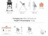 Aukšta maitinimo kėdutė Chicco Pocket Meal - nuotraukos Nr. 3