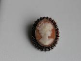 Vintage Hgr 830 S auksuota cameo sage su granatais - nuotraukos Nr. 3