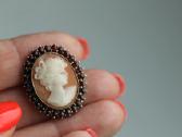 Vintage Hgr 830 S auksuota cameo sage su granatais - nuotraukos Nr. 2