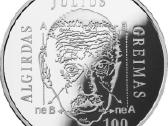Algirdo Juliaus Greimo 2017 sidabrinė moneta 20€ - nuotraukos Nr. 2