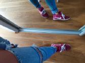 Dėvėti ryškiai rožiniai Nike Match Mid Sneakers - nuotraukos Nr. 2